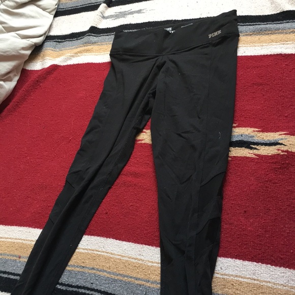 PINK Victoria's Secret Pants - { v s • P I N K } Yoga Pants Mesh Trim